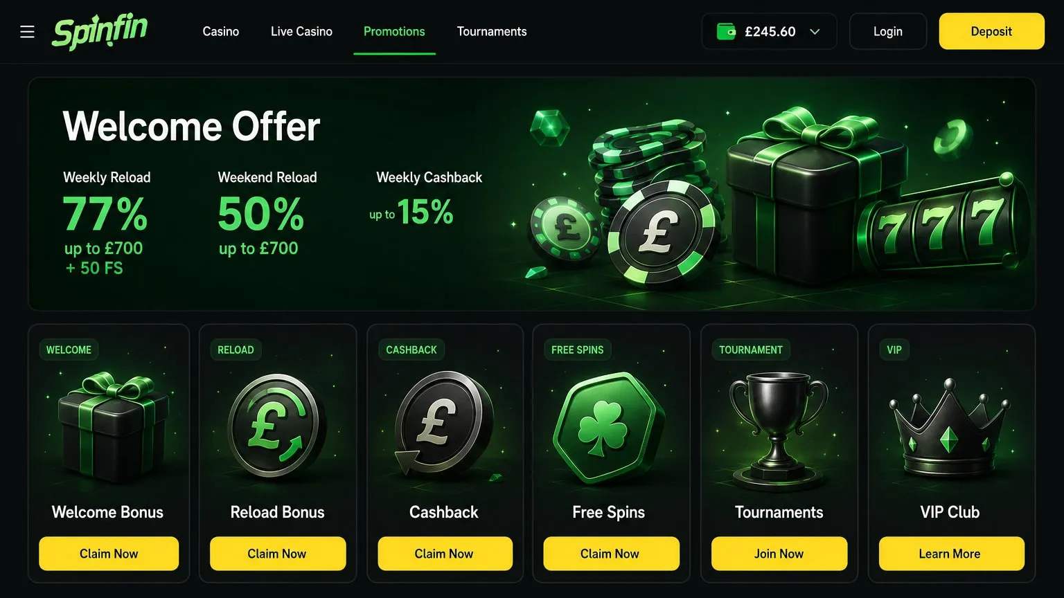 How to sign in to Spinfin Casino